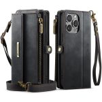 CaseMe C39 RFID Blocking Zipper Wallet Leather Phone Case with Crossbody Strap, For iPhone 14 Pro Max, For iPhone 7 / 8 / SE 2022, For iPhone 13 Pro Max, For iPhone 13 Pro – Bild 2