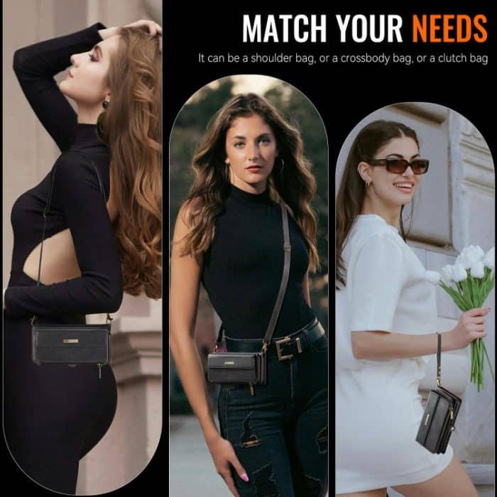 CaseMe C39 RFID Blocking Zipper Wallet Leather Phone Case with Crossbody Strap, For iPhone 14 Pro Max, For iPhone 7 / 8 / SE 2022, For iPhone 13 Pro Max, For iPhone 13 Pro – Bild 10