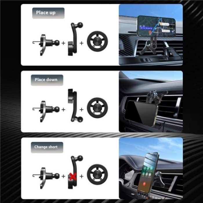 V005 360 Degree Rotatable Air Vent Holder Bracket Compatible With MagSafe Car Phone Mount, V005 (Gear Type), V005 (Single Hole) – Bild 7