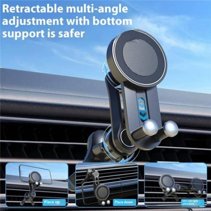 V004 Handyhalterung mit einstellbarem Winkel, kompatibel mit MagSafe, Autotelefonhalter, Lüftungshalterung – Bild 2
