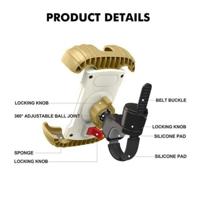 Z012 360 Degree Rotation Universal Cellphone Holder Motorcycle Bicycle Handlebar Phone Mount – Bild 3