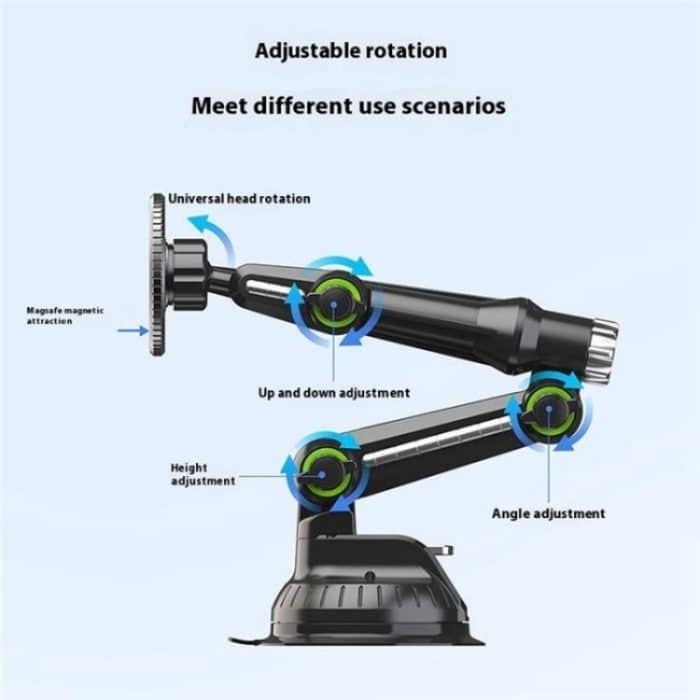 XWJ-JX04 Dashboard Windshield Magnetic Car Mount Suction Cup Base Long Arm Holder, XWJ-JX04 (Gear Type), XWJ-JX04 (Single Hole) – Bild 11