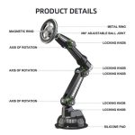 XWJ-JX04 Dashboard Windshield Magnetic Car Mount Suction Cup Base Long Arm Holder, XWJ-JX04 (Gear Type), XWJ-JX04 (Single Hole) – Bild 6