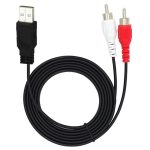 JUNSUNMAY 1,5 m USB 2.0 Stecker auf 2 Cinch-Stecker Video AV Konverter Audio Splitter Kabel – Bild 5
