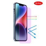JUNSUNMAY 25pcs Anti-Blue Light Clear Tempered Glass Film, For iPhone 16 Pro Max, For iPhone 16 Pro, For iPhone 16 Plus, For iPhone 16, For iPhone 15 Pro Max, For iPhone 15 Pro, For iPhone 15 Plus, For iPhone 15