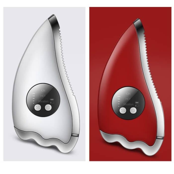 K-SKIN KD817 Gesichtskratzpad, Dredge Meridian, beruhigende Müdigkeit, Kratzplatte, elektrisches Massagegerät, beruhigender Stress, USB-Aufladung, Red, White – Bild 3