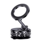 K12 Vacuum Suction Mount Foldable 360 Rotation Magnetic Car Phone Holder, K12 (Black), K12 (Silver)