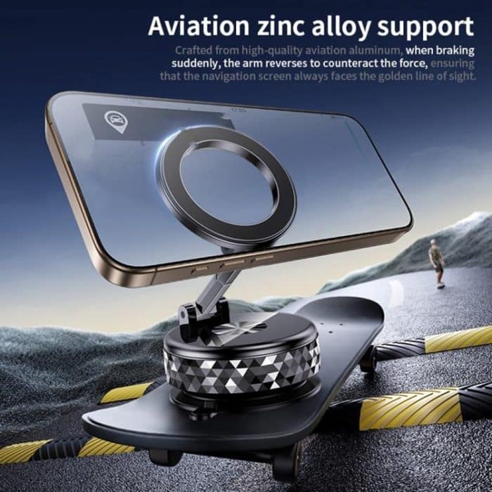 K12 Vacuum Suction Mount Foldable 360 Rotation Magnetic Car Phone Holder, K12 (Black), K12 (Silver) – Bild 7