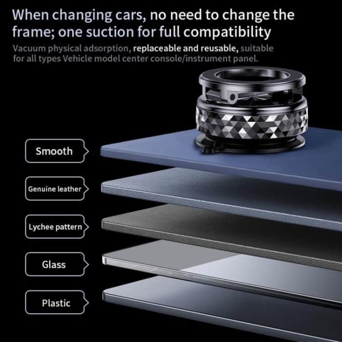 K12 Vacuum Suction Mount Foldable 360 Rotation Magnetic Car Phone Holder, K12 (Black), K12 (Silver) – Bild 8