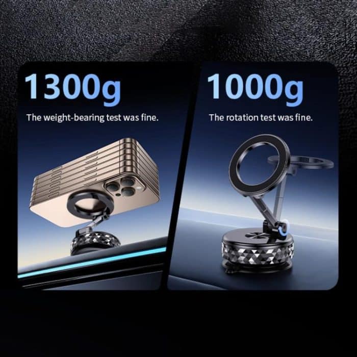 K12 Vacuum Suction Mount Foldable 360 Rotation Magnetic Car Phone Holder, K12 (Black), K12 (Silver) – Bild 9