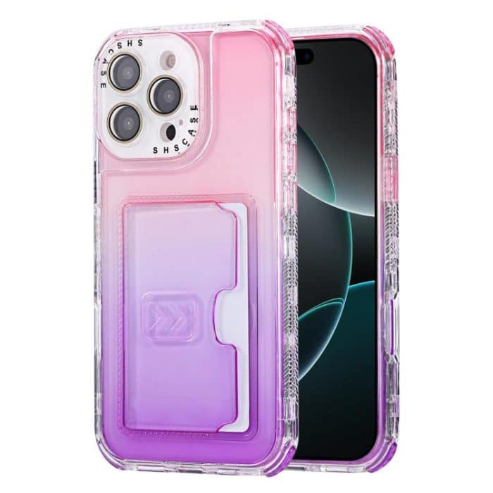 Gradient 3-in-1 Card Bag TPU Shockproof Phone Case, For iPhone 16 Pro Max, For iPhone 16 Pro, For iPhone 16 Plus, For iPhone 16 – Bild 1