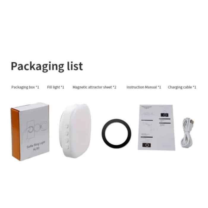 AL80 Portable 360 Degree Rotatable Magnetic Selfie Fill Light LED Fill Lamp, AL80 – Bild 14