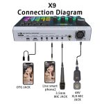 X9 48V Phantomspeisung Bluetooth Audio Mixer 4-Kanal USB Soundkarte Voice Changer – Bild 8