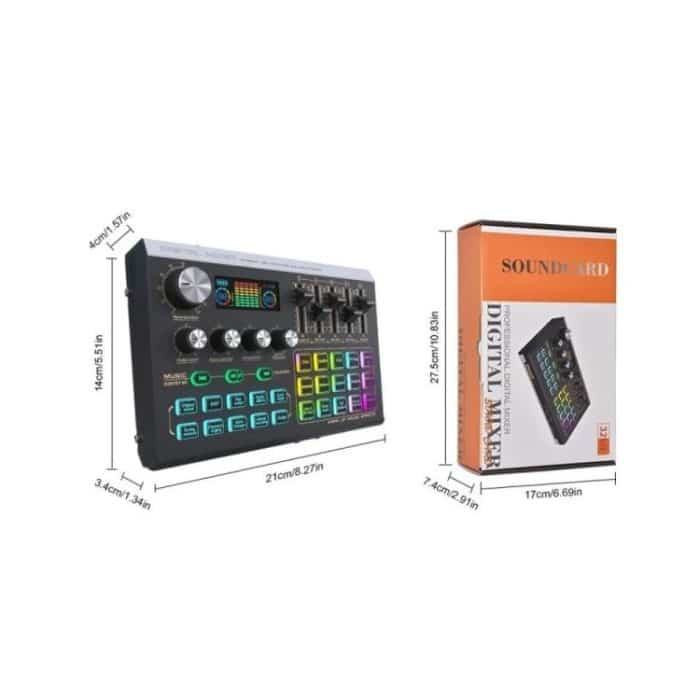 X9 48V Phantomspeisung Bluetooth Audio Mixer 4-Kanal USB Soundkarte Voice Changer – Bild 10