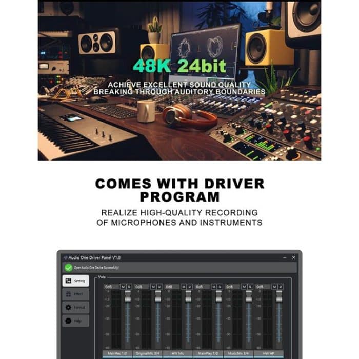 Solo3 24 Bit 2 In 2 Out Professionelles Audio-Soundkarten-Aufnahmegerät – Bild 5