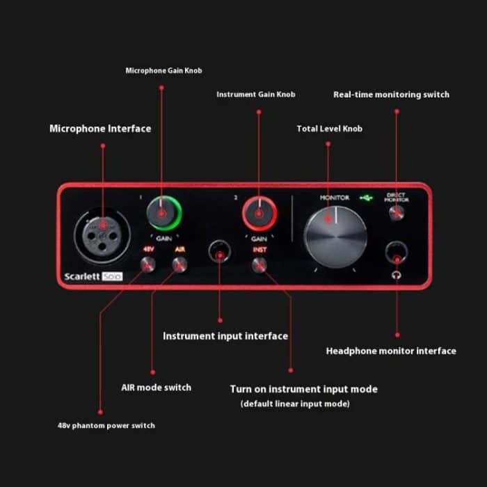 Solo3 24 Bit 2 In 2 Out Professionelles Audio-Soundkarten-Aufnahmegerät – Bild 10