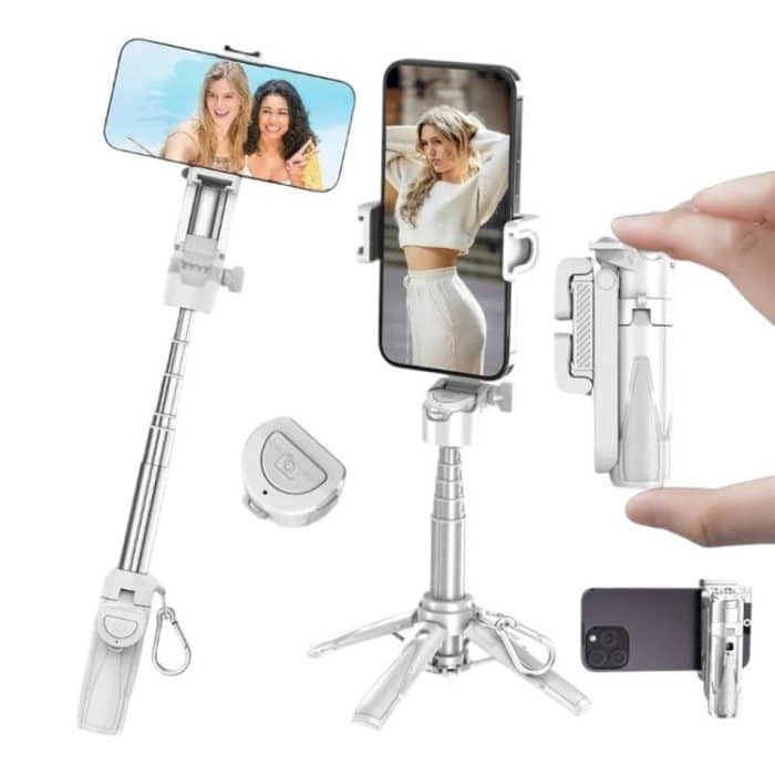 SYA002956301A.jpg Jmary MT-18 Extendable Phone Holder Wireless Control Mini Phone Selfie Stick Tripod, MT-18 (White), MT-18 (Black) – Bild 1