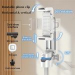 Jmary MT-18 Extendable Phone Holder Wireless Control Mini Phone Selfie Stick Tripod, MT-18 (White), MT-18 (Black) – Bild 12