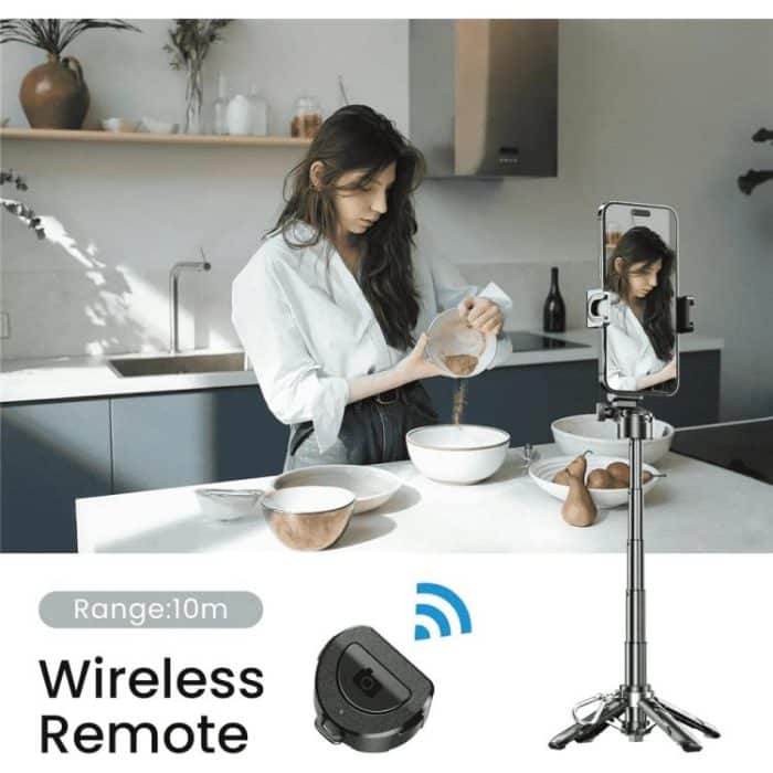 Jmary MT-18 Extendable Phone Holder Wireless Control Mini Phone Selfie Stick Tripod, MT-18 (White), MT-18 (Black) – Bild 3