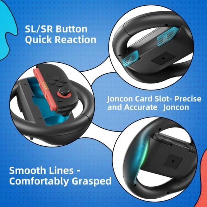 Left And Right Handle Racing Steering Wheel Grips Set, For Nintendo Switch 2 – Bild 6