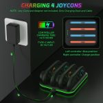Game Handle 4 Seat Horizontal Charging Cradle With RGB Dazzling Lights, For Nintendo Switch 2 – Bild 3