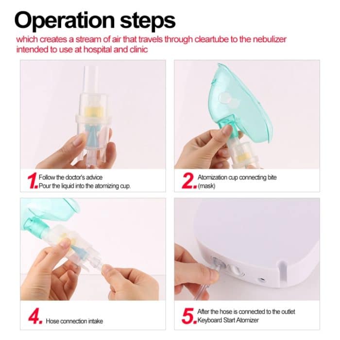 A500LWD Vernebler Häusliche Pflege Kinder Asthma Inhalator Atemschutzgerät Luftbefeuchter Wiederaufladbarer Automizer Inhalieren Ultraschallvernebler – Bild 7