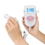 FD-100 Digitaler Fetal-Doppler-Ultraschall-Baby-Herzschlag-Detektor-Monitor, LED-Digital-Pränatal-Taschen-Fetal-Doppler-Stethoskop (Rosa), FD-100  (Pink) – Bild 2