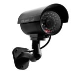 Wasserdichte Dummy-CCTV-Kamera mit blinkender LED für ein realistisches Aussehen eines Sicherheitsalarms, black, Silver