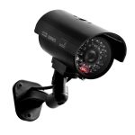 Wasserdichte Dummy-CCTV-Kamera mit blinkender LED für ein realistisches Aussehen eines Sicherheitsalarms, black, Silver – Bild 2