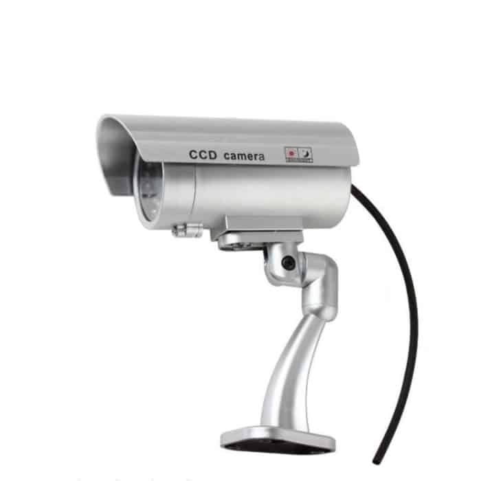 Wasserdichte Dummy-CCTV-Kamera mit blinkender LED für ein realistisches Aussehen eines Sicherheitsalarms, black, Silver – Bild 5