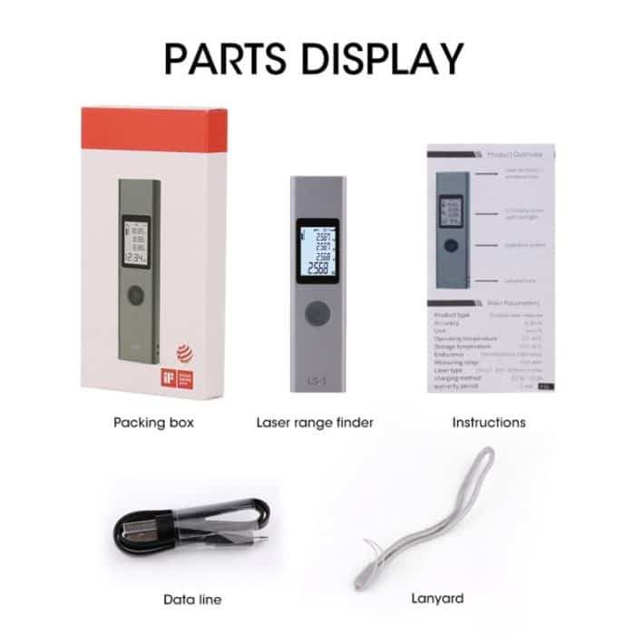 LS-1 Laser Rangfinder Entfernungsmesser 40M Handheld Mini wiederaufladbar LCD Digital Laser Entfernungsmesser 131FT Laser Range Finder – Bild 5