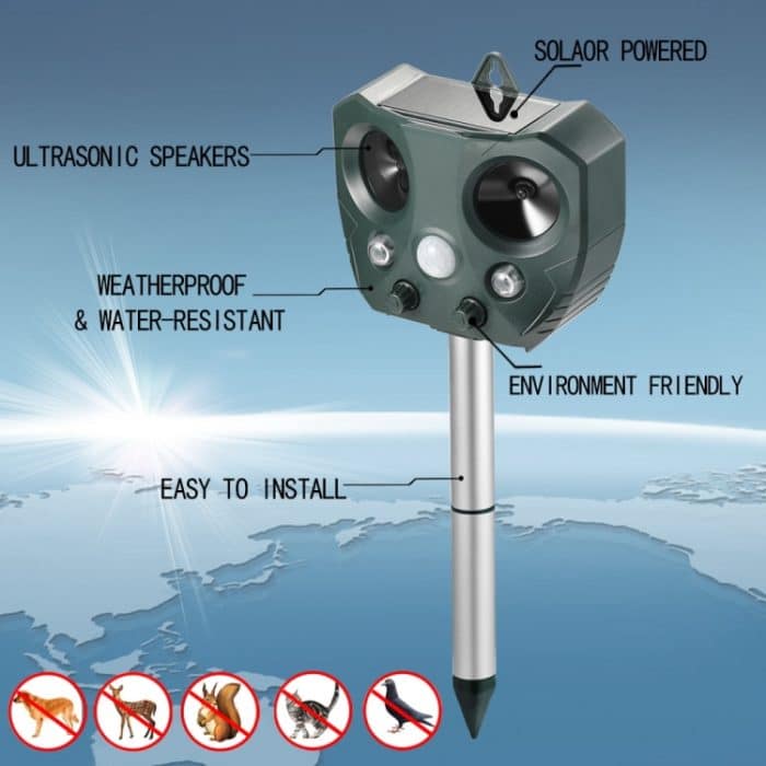 Outdoor Ultraschall Solar Tier Repeller Pest Maus Repeller Sensor Garten Vogel Katze Hund Fox Fox Repellent Tiere fernhalten – Bild 4