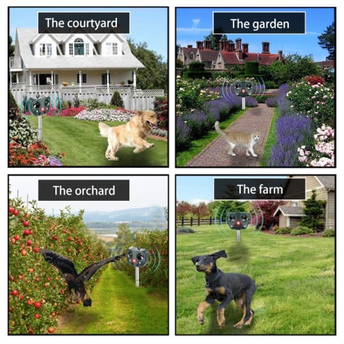 Outdoor Ultraschall Solar Tier Repeller Pest Maus Repeller Sensor Garten Vogel Katze Hund Fox Fox Repellent Tiere fernhalten – Bild 7