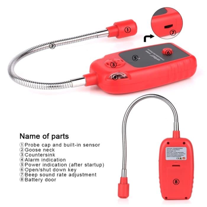 WINTACT WT8820 Brennbarer Gasalarmmelder für das Haus leichte Gasleckage brennbarer Erdgas-Leck-Detektor-Monitorgasanalysator – Bild 6