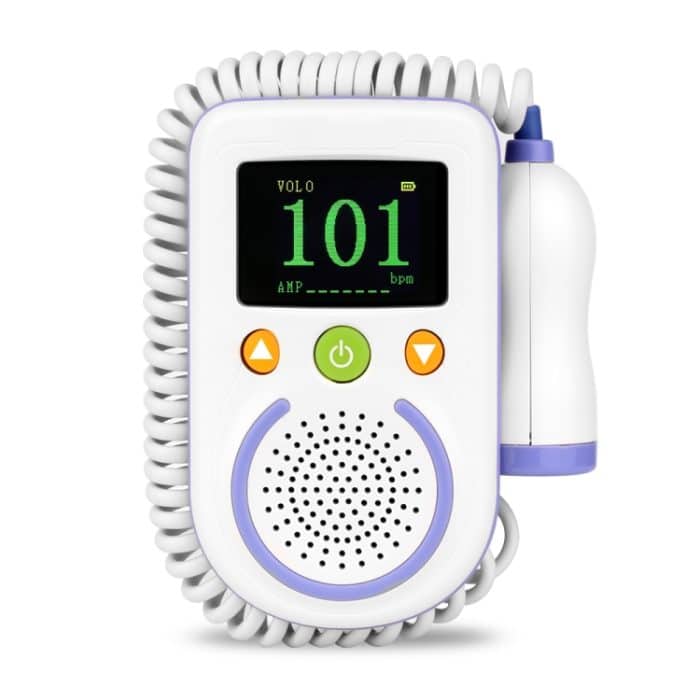 A100D Digitaler fetaler Doppler-Ultraschall-Sound Baby-Herzschlagdetektor-Monitor Wiederaufladbares pränatales Taschen-Fetal-Doppler-Stethoskop – Bild 1