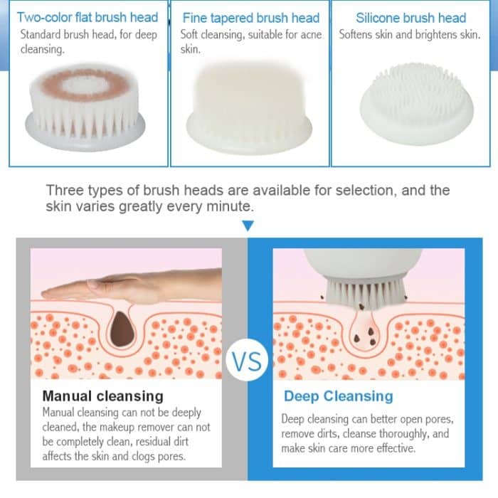 Duosi DY-103 USB Aufladen Elektrische Gesichtsreinigungsbürste Wasserdichtes Gesicht Tiefenporenreinigungsmassagegerät Peeling Öl Schmutz Mitesser Entfernen – Bild 12