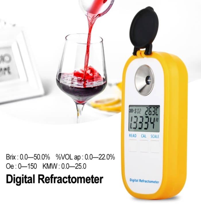 DR401 Digital Display Refraktometer Brix 0-50% Alkoholbereich 0 ~ 22% Refraktometer Bier Weinfrucht Traube Zucker Saccharimeter – Bild 8