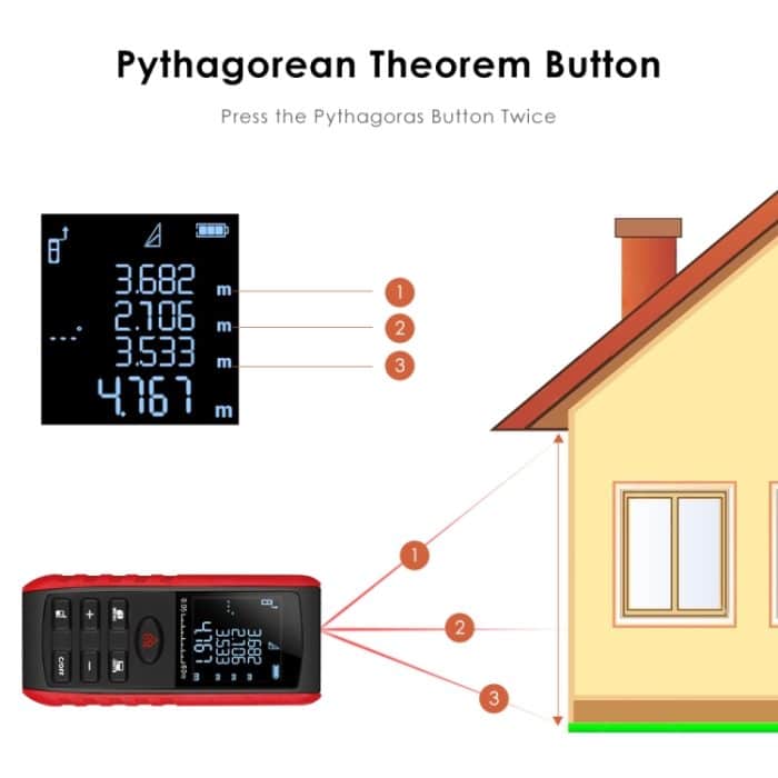E60 Laser-Entfernungsmesser Laser-Entfernungsmesser-Messgerät Digitale Handwerkzeuge Modulreichweite 60 m Entfernungsmesser – Bild 8