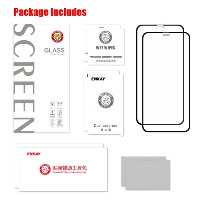 2 Stück ENKAY Hat-Prince Vollkleber 0,26 mm 9H 2,5D gehärtetes Glas mit vollständiger Abdeckung, For iPhone 11 / iPhone XR, For iPhone 11 Pro / XS / X, For iPhone 11 Pro Max / XS Max – Bild 7