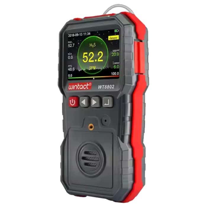 WintAct WT8802 Hydrogen Sulfid Monitor Professionelles Wiederaufladbare Gassensor Hohe empfindliche digitale Klanglicht-Vibrationsalarm H2S-Detektor – Bild 2
