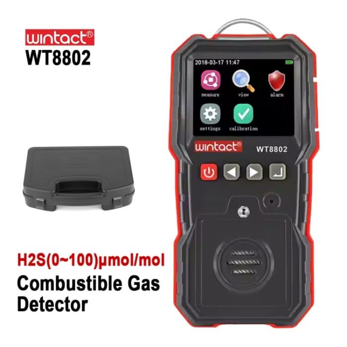 WintAct WT8802 Hydrogen Sulfid Monitor Professionelles Wiederaufladbare Gassensor Hohe empfindliche digitale Klanglicht-Vibrationsalarm H2S-Detektor – Bild 4