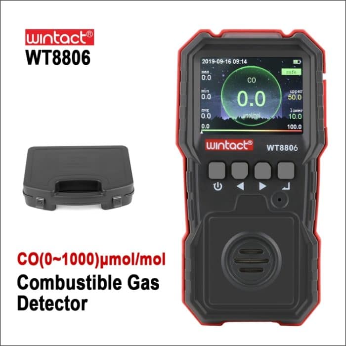 WTINTACT WT8806 Kohlenstoffmonoxidmonitor Professioneller, wiederaufladbarer Gassensor Hohe empfindliche Gifting Sound-Light Vibrationsalarm-CO-Detektor – Bild 7