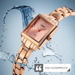 SKMEI 1407 Business-Modeuhr mit Diamanten. Zarte und elegante quadratische Quarzuhr aus Zinklegierung für Damen, Rose Gold, Silvery – Bild 7