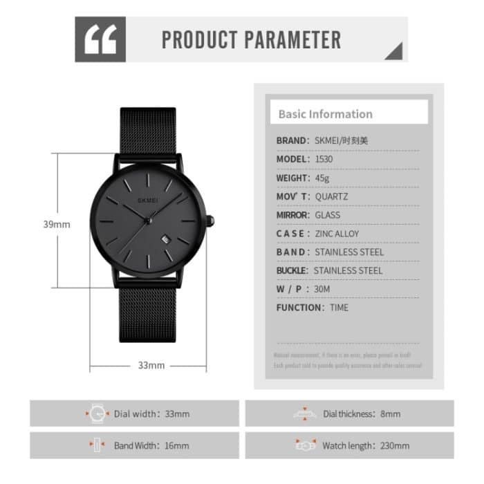 SKMEI 1530 Mode Europa Und Amerika Einfache Business Frauen Armbanduhr Elegante Dünne Weibliche Student Quarzuhr – Bild 11