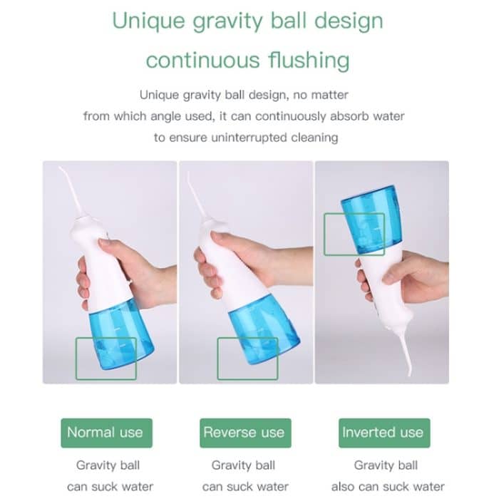 Drahtloser Wasser Flossreiniger tragbar 1400mAh USB-wiederaufladbarer Wasser-Flosser IPX7 wasserdichter Oralwarler, Wassertank-Kapazität: 300ml – Bild 13