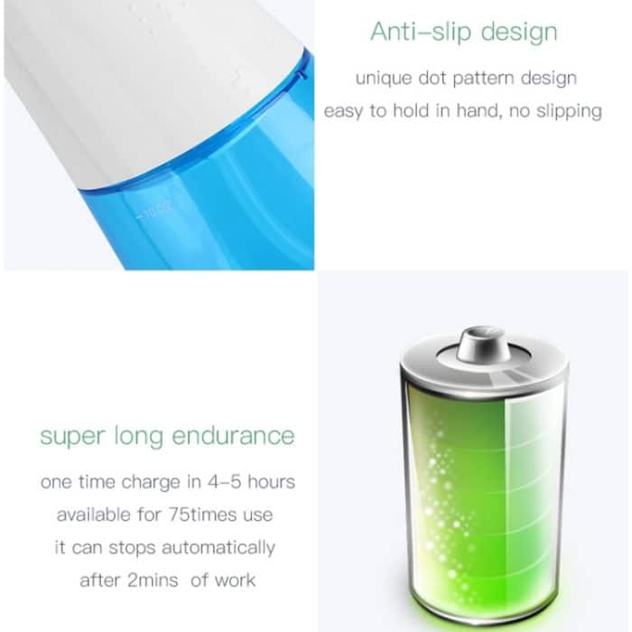 Drahtloser Wasser Flossreiniger tragbar 1400mAh USB-wiederaufladbarer Wasser-Flosser IPX7 wasserdichter Oralwarler, Wassertank-Kapazität: 300ml – Bild 16