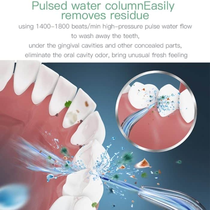 Drahtloser Wasser Flossreiniger tragbar 1400mAh USB-wiederaufladbarer Wasser-Flosser IPX7 wasserdichter Oralwarler, Wassertank-Kapazität: 300ml – Bild 7
