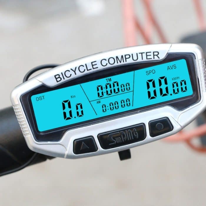 SUNDING SD-558A Fahrrad Computer Kabelgebundene Stoppuhr Fahrrad Tachometer Digitaler Kilometerzähler Regensichere LCD Hintergrundbeleuchtung Stoppuhr – Bild 1