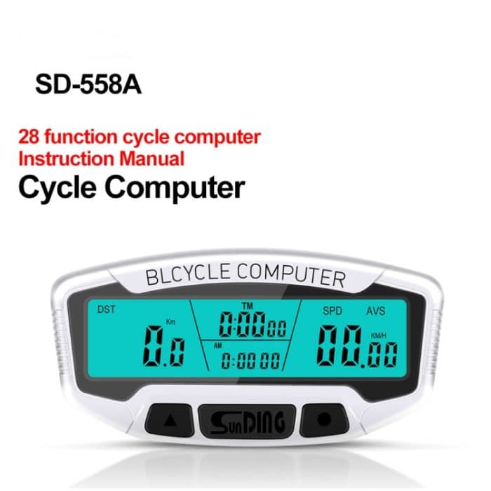 SUNDING SD-558A Fahrrad Computer Kabelgebundene Stoppuhr Fahrrad Tachometer Digitaler Kilometerzähler Regensichere LCD Hintergrundbeleuchtung Stoppuhr – Bild 2