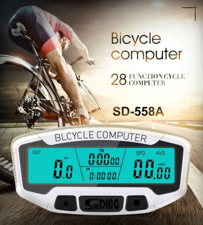 SUNDING SD-558A Fahrrad Computer Kabelgebundene Stoppuhr Fahrrad Tachometer Digitaler Kilometerzähler Regensichere LCD Hintergrundbeleuchtung Stoppuhr – Bild 4